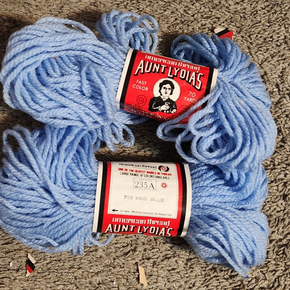 American Thread Aunt Lydia's Heavy Rug Yarn Vintage Lot Of 2